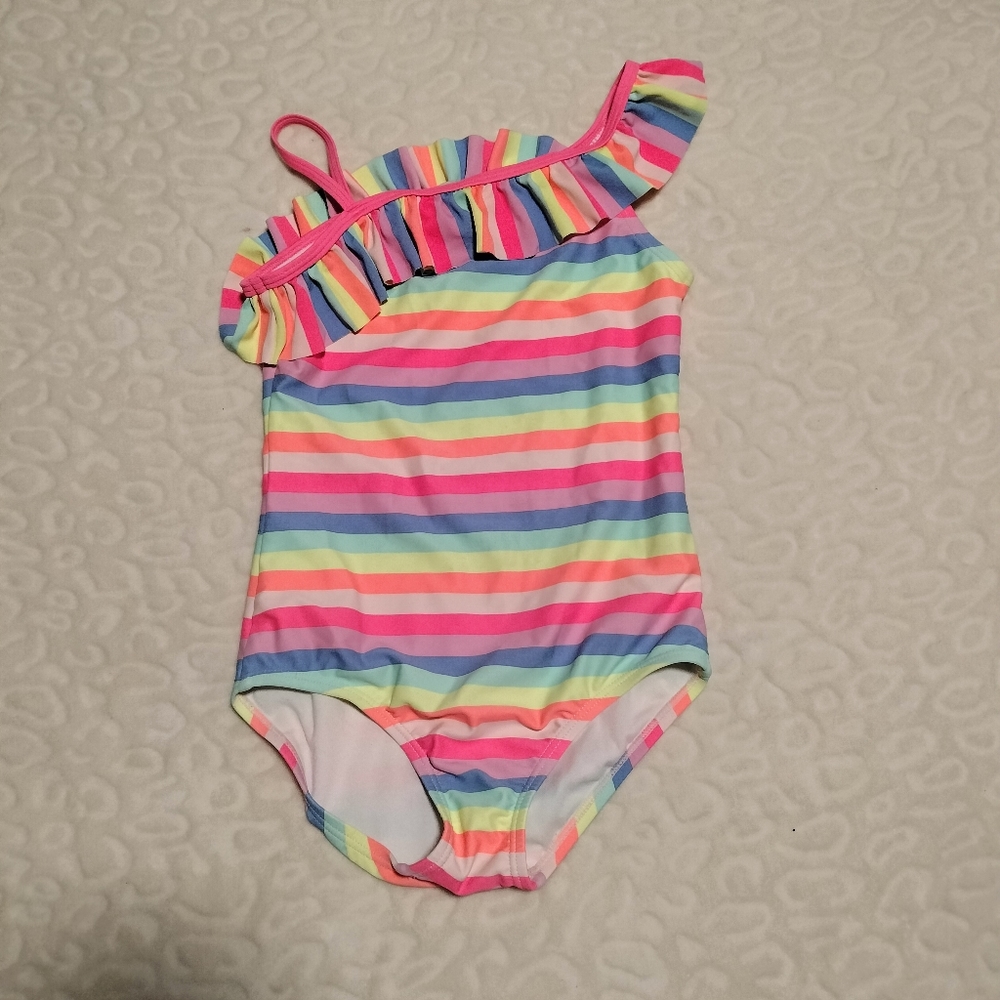 Striped bathing suit girls size 8